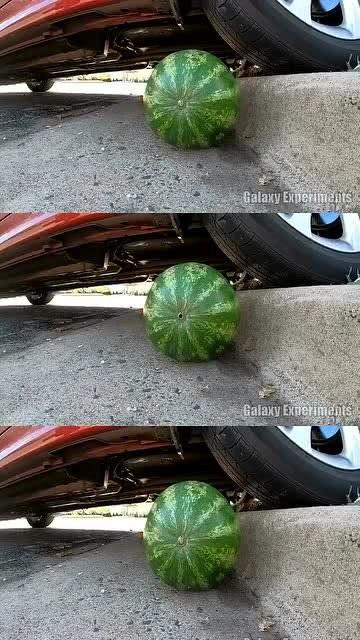 吃瓜吃到车胎,竟导致车胎受损！